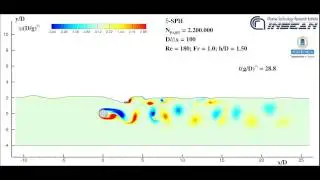 Viscous flow past a circular cylinder interacting with a free surface