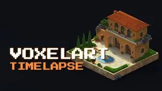 Voxel Art Timelapse &ndash; Building a Dreamy 3D Isometric House | Chill & Relaxing Speedbuild
