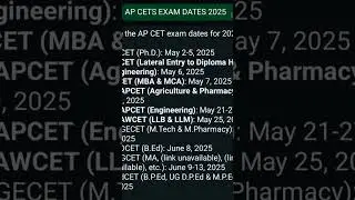 AP EAMCET #2025#cets#dates#apgovt#apeamcet#ecet2025#