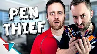 The annoying pen thief at work