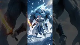 ❄️🔥 Ice Giant vs. Powerful White Cat ⚔️🐱 | Epic Battle for the Frozen Kingdom! 👑 #cat #aicat