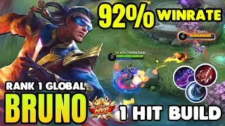 92% winrate !! Bruno best build 2021 ~ Top 1 global build by BTK Mobazane ~ Bruno Mobile legends