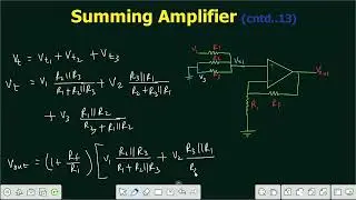 Lecture 17 | Non-inverting Summing Amplifier | Derivations & Solved Problems
