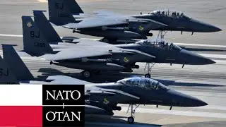 Польша, НАТО. Прибытие истребителей F-15E Strike Eagle ВВС США и ударные вертолёты AH-64 Apache.