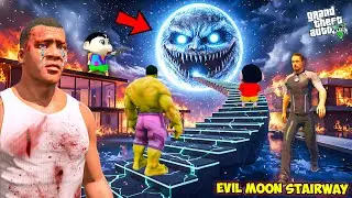 The Moon Woke Up! Franklin & Shinchan Found a Secret Stairway in GTA 5
