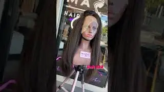Natural long kinky straight lace wig. Magic Hair Company wig store Los Angeles ca usa