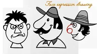 Draw human face expression with using some irregular shapes || Dog side face drawing tutorial