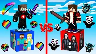 ماين كرافت : حـرب بلوكات الحظ ولكن عائلة الهكـر ضد عائلة الهيروبراين !!؟ 🔥😱