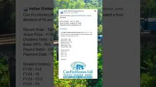 Can Fin Homes Ltd has fixed Record Date for Final Dividend of FY25. #BreakingNews #StockMarket #2025