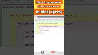 Code Check Tech Number or Not in BlueJ ll Java programming ll Bluej Program ll Teach No ll.