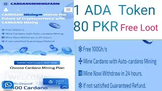 Free ADA Token Mining Wabsite Cardano Free 100Gh/s Mine Now Withdraw in 24 hours.
