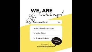 Graphic designer  & Video Editor Hiring | We are Hiring for remotely Jobs | Arshid Soft-Tech