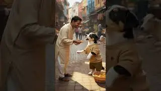 puppy doing hard work to get food