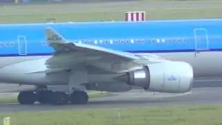 KLM A330 Take-off from Schiphol Intl. Airport
