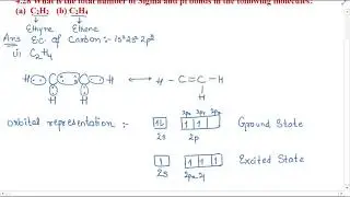 Draw diagram showing the formation of a double bond and a triple bond between carbon atoms.....