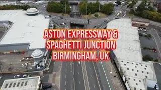 Aston Expressway and Spaghetti Junction, Drone Footage, England, UK (4K)