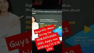 HCL Mega Drive hiring is start now for 2018,2019,2020,2021 batch with 2.75 LPA @OnlineCareerportal