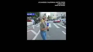 MOMENT: Australian journalist hit with rubber bullet during LA protests