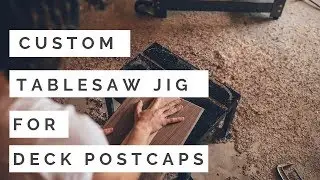 Tablesaw jig made from plywood for custom post caps.