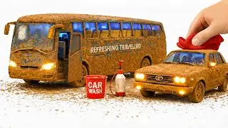 The surreal cleaning process of 1:23 Police Bus, Maybach S580 After Extreme Off-Road Adventure 🔥