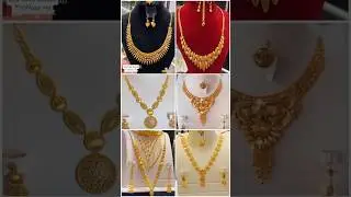 Lightweight gold bridal necklace set designs #goldjewellery #goldnecklaceset #necklace #shorts