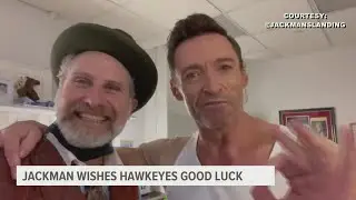 Hugh Jackman wishes Iowa Hawkeyes basketball team 'good luck'