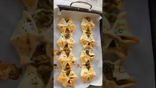 Crispy Cheesy Mushroom Puff Pastries || #shorts #shortsvideo #youtubeshorts