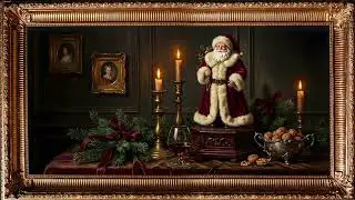 Old Money Aesthetic Santa Claus | Moody Victorian Christmas Still Life TV Art & Holiday Ambience