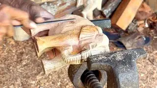 From wood to life: Carving a wooden elephant by hand 🫢