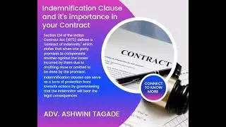 Why Indemnification Clause is important in an Service agreement ? #indemnity #contract #law #legal
