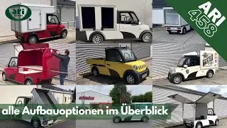 ARI 458 Elektrotransporter - Die Modellpalette auf einem Blick, Pritsche, Koffer, Kipper, Food Truck