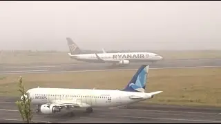 Low Visibility Operations at Ponta Delgada. United /Ryanair /Azores Airlines/ SATA.