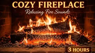 Fireplace 3 Hours 🔥 Cozy Crackling Fire  &ndash; Relaxing Sleep & Study