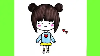 Easy Girl Drawing, Как нарисовать милую девушку шаг за шагом, Easy Drawings, Easy Girl Drawings