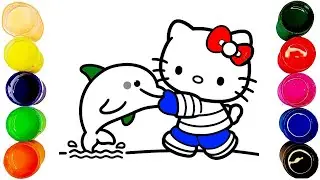 Kitty with a Dolphin Friend 🐬💖 A Splash of Friendship for Kids