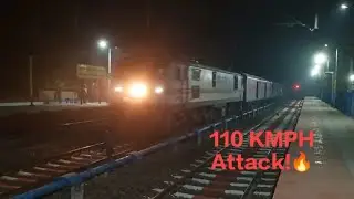 5 hrs late running GMO P7 charged 22503 Dibrugarh VIVEK Exp storms through Bolpur flat at 110 KMPH!!