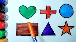 Learn Shapes, Colors for Kids & Toddlers 2d shapes colors for toddlers,Heart Cross Circle 
