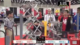 2015 VRC Arts Q214 - 5150E 5327A vs 9727A 4001E - 53 to 58 - VEX Worlds 2015 - Arts Division