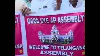 trs mlas good bye ap assembly welcome to telangan assembly flexi etela