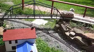 Trolley,  GScale, running at the Genesee Environmental Center. Genesee, PA.