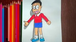 Easy Cartoon Drawing for Kids 🖍️ | Nobita Inspired Art
