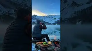 Fresh trout fish on a flat stone over an open wood 🔥fire#cooking #fish #asmr