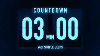 3 Minutes Countdown Timer 🔵 Flip Clock with Simple Beeps