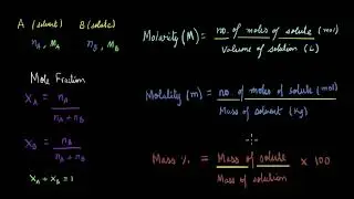 Mole fraction & its relation with concentration terms | Physical chemistry | Khan Academy