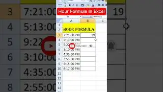Hour Formula in Excel Data #exceltricks #exceltips #yutubeshorts #tech #shorts