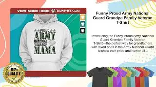 Funny Proud Army National Guard Grandpa Family Veteran T-Shirt