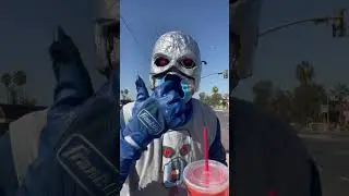 Funny Drinking Video of Terry the Terminator Ninja sipping on horchata in a cup
