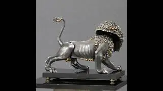 Metal Lion Sculpture - kinetic luxury Art by Frank Meisler Gallery