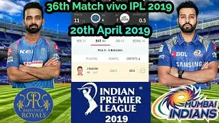 RR vs MI Dream11 Team | 20th April 2019 | 36th Match 2019 | vivo IPL 2019