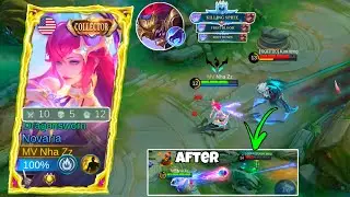 NOVARIA COLLECTOR SKIN VS HANZO JUNGLER TARGET LOCK NOVARIA! BEST BUILD EMBLEM FOR NOVARIA! - MLBB